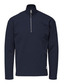 Drew High Neck Zip Sweater - Sky Captain