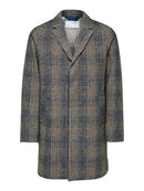 Hagen Wool Coat - Camel Check