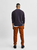 Wes Crew Neck Jumper - Navy Blue