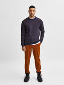 Wes Crew Neck Jumper - Navy Blue