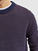 Wes Crew Neck Jumper - Navy Blue