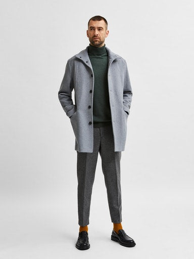 Morrison Wool Coat - Grey Melange