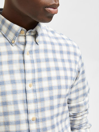 Flannel Long Sleeve Shirt - Egret Small