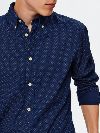 Nolan Long Sleeve Shirt - Light Blue Aop