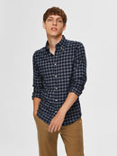Flannel Check Shirt - Dark Blue Big Check