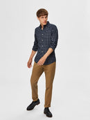 Flannel Check Shirt - Dark Blue Big Check