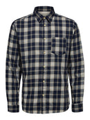 Mattnew Long Sleeve Check Shirt - Dark Sapphire Check