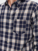 Mattnew Long Sleeve Check Shirt - Dark Sapphire Check