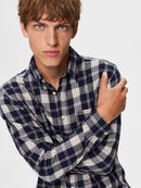 Mattnew Long Sleeve Check Shirt - Dark Sapphire Check