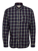 Mattnew Long Sleeve Check Shirt - Dark Sapphire Check