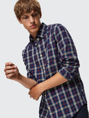 Mattnew Long Sleeve Check Shirt - Dark Sapphire Check