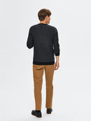 Aiden Crew Neck Knit - Medium Grey Melange Black