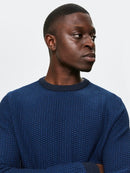 Aiden Crew Neck Knit - Estate Blue Dark Sapphire
