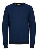 Aiden Crew Neck Knit - Estate Blue Dark Sapphire
