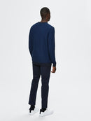 Aiden Crew Neck Knit - Estate Blue Dark Sapphire