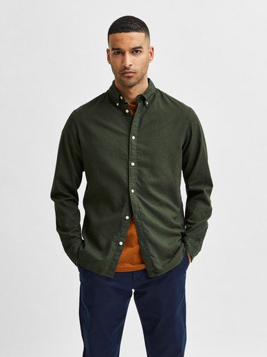 Flannel Long Sleeve Shirt - Melange Darkest Spruce