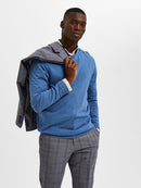 Berg Round Neck Jumper - True Navy Melange