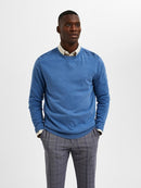 Berg Round Neck Jumper - True Navy Melange