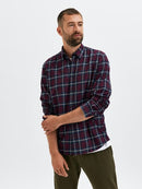 Trent Long Sleeve Check Shirt - Winetasting