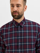 Trent Long Sleeve Check Shirt - Winetasting