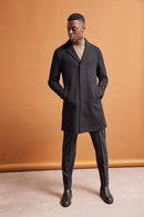 Hagen Wool Coat - Black Twill