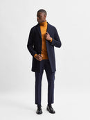 Hagen Wool Coat - Grey Melange  Twill