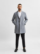 Hagen Wool Coat - Grey Melange  Twill