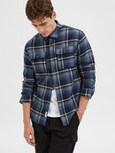 Scot Long Sleeve Check Shirt - Sky Captain Checks