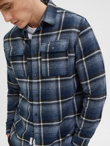 Scot Long Sleeve Check Shirt - Sky Captain Checks