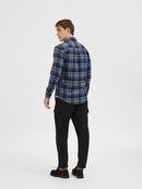 Scot Long Sleeve Check Shirt - Sky Captain Checks