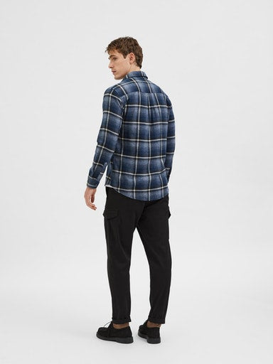 Scot Long Sleeve Check Shirt - Sky Captain Checks