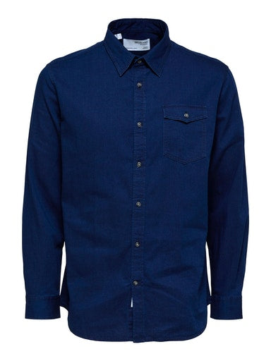 Janco Long Sleeve Shirt - Dark Blue Denim