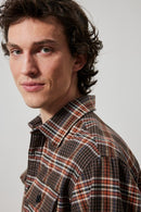 Kasper Long Sleeve Overshirt - Dark Sapphire Checks