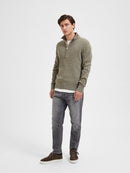 Rodney Half Zip Jumper - Vetiver