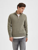 Rodney Half Zip Jumper - Vetiver