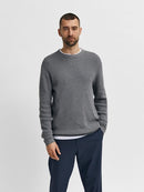 Rocks Crew Neck Jumper - Grey Melange