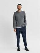 Rocks Crew Neck Jumper - Grey Melange