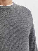 Rocks Crew Neck Jumper - Grey Melange