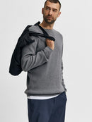 Rocks Crew Neck Jumper - Grey Melange