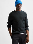 Rocks Crew Neck Jumper - Darkest Spruce