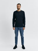 Split Neck T-shirt - Black