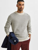 Wes Crew Neck Jumper - Bone White