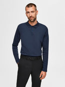 Paris Long Sleeve Polo - Dark Sapphire