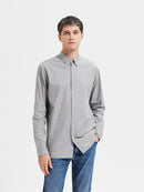 Theo Check Shirt - Grey Melange