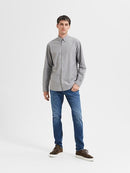 Theo Check Shirt - Grey Melange