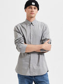 Theo Check Shirt - Grey Melange