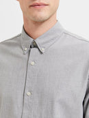 Theo Check Shirt - Grey Melange