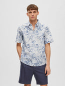 All Over Print Short Sleeve Shirt - Bright Cobalt Print