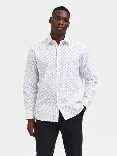 Ethan Aop Long Sleeve Shirt - Bright White Aop