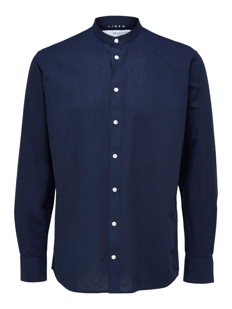 Long Sleeve Linen Shirt - Dark Sapphire